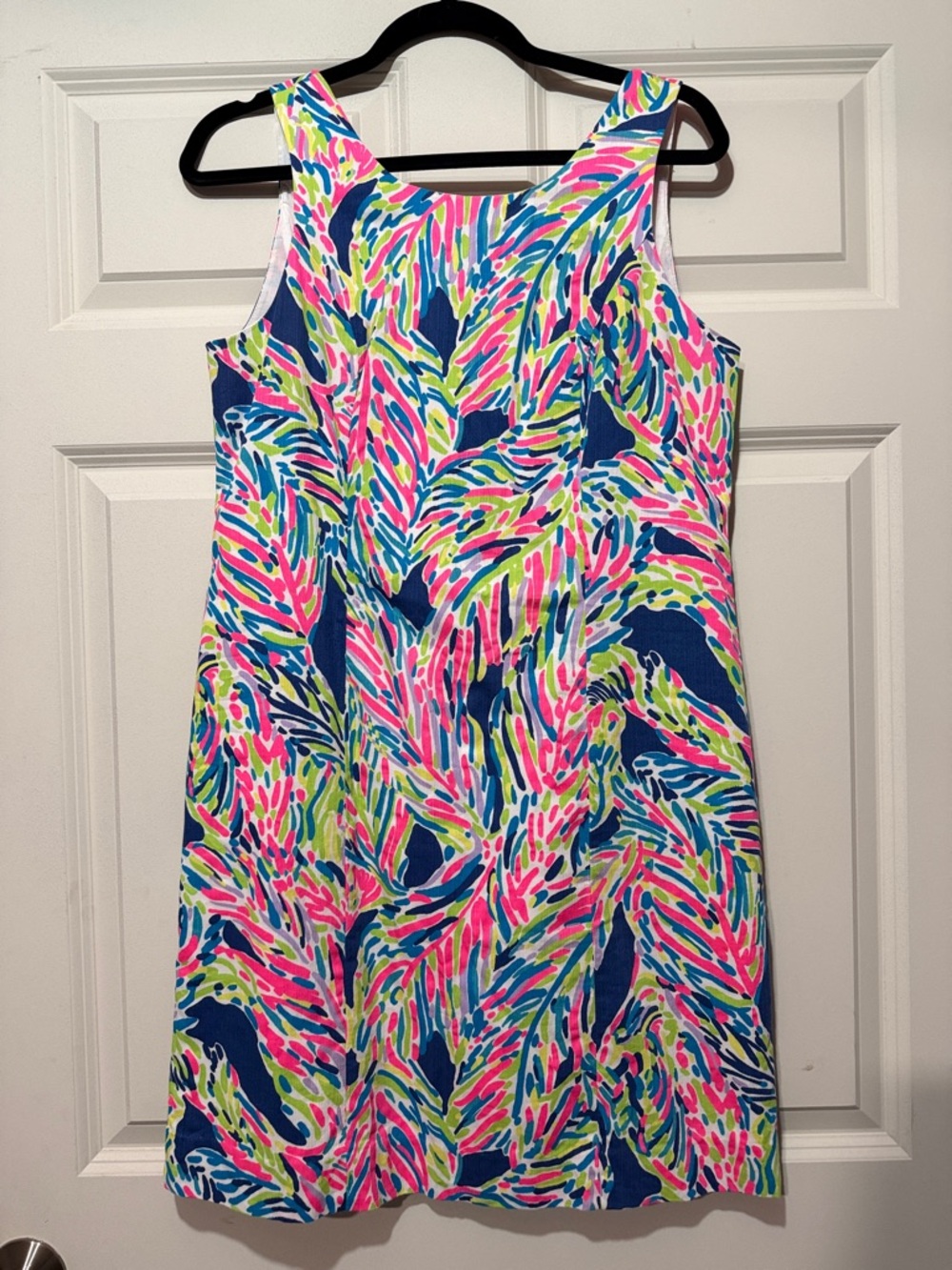 Lilly Pulitzer Cathy Shift Dress in Indigo Palm Reader Sz 8 - Picture 1 of 7